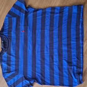 Polo by Ralph Lauren Men's Navy and Blue Striped Tee